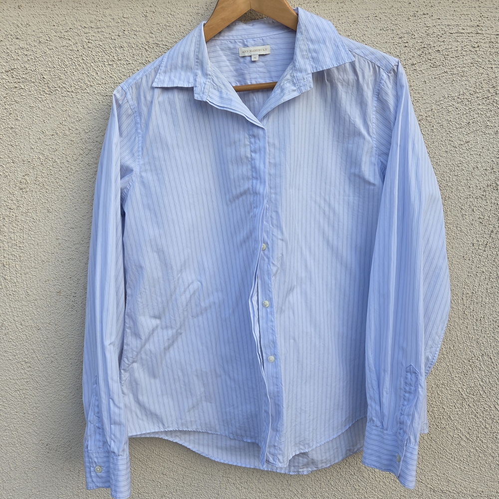 ANN MASHBURN Xl Women Blue Button Down Shirt